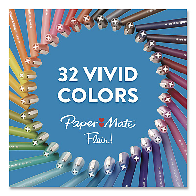 Paper Mate Flair Felt Tip Porous Point Pen, Stick, Medium 0.7 mm, Assorted Ink and Barrel Colors, 4/Set (8404452PP)
