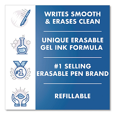 Pilot FriXion Ball Erasable Gel Pen, Stick, Fine 0.7 mm, Blue Ink, Blue Barrel, 3/Pack (31567)