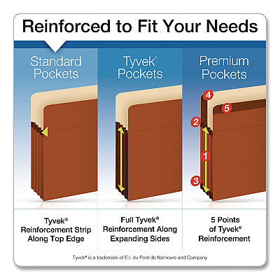 Pendaflex Colored File Pockets, 3.5" Expansion, Letter Size, Blue (1524EBLU)