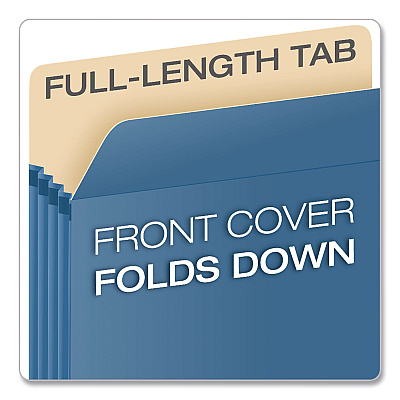 Pendaflex Colored File Pockets, 3.5" Expansion, Letter Size, Blue (1524EBLU)