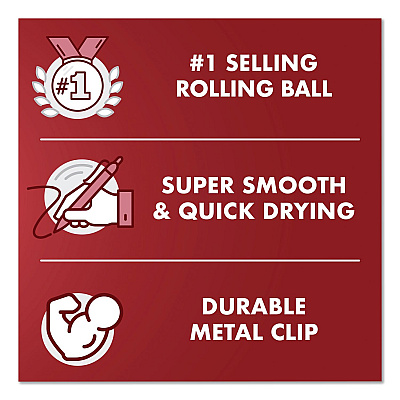 Pilot Precise V5 Rollerball Pen, Stick, Extra-Fine 0.5 mm, Red Ink, Red/Clear Barrel, 5/Pack (26012)