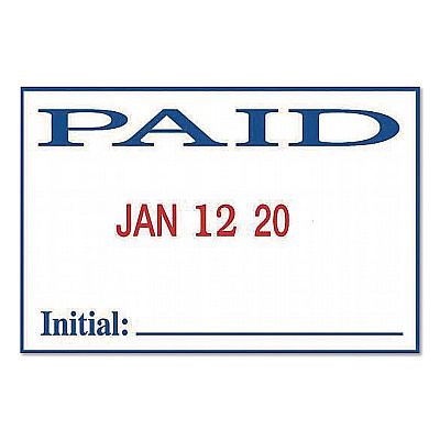 COSCO 2000PLUS 4-In-1 Message Date Stamp, 5 Years, ENTERED/FAXED/PAID/RECEIVED, 1.75 x 1.12, Red/Blue Ink (011035)