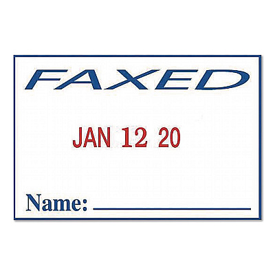 COSCO 2000PLUS 4-In-1 Message Date Stamp, 5 Years, ENTERED/FAXED/PAID/RECEIVED, 1.75 x 1.12, Red/Blue Ink (011035)
