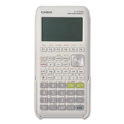 Casio FX-9750GIII 3rd Edition Graphing Calculator, 21-Digit LCD, White (FX9750GIIIWE)