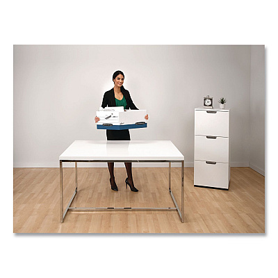 Bankers Box PRESTO Heavy-Duty Storage Boxes, Letter/Legal Files, 12 x 15 x 10, White/Blue, 4/Carton (0063602)