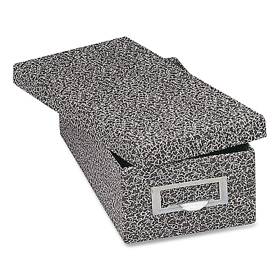 Globe-Weis Index Card File Box with Lift-Off Lid, Holds 1,000 5 x 8 Cards, 8.63 x 11.63 x 6, Black Agate (95BLA)