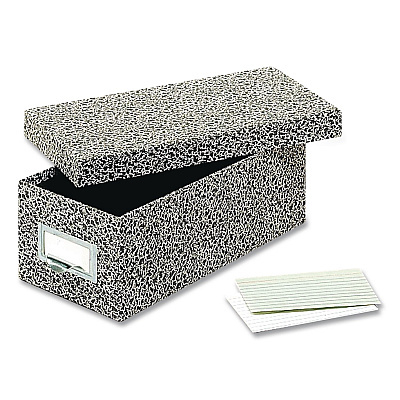 Globe-Weis Index Card File Box with Lift-Off Lid, Holds 1,000 3 x 5 Cards, 5.63 x 11.63 x 4, Black Agate (93BLA)