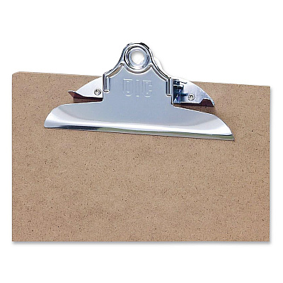 Officemate Recycled Hardboard Clipboard, 1" Clip Capacity, Holds 8.5 x 11 Sheets, Brown (83500)