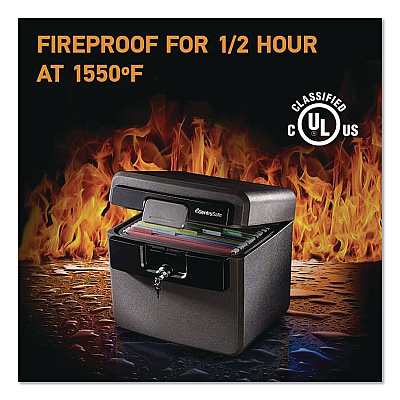 Sentry Safe Fire-Resistant/Waterproof Safe with Key, 15.5 x 13.5 x 14.3. 0.65 cu ft, Gray (651875)
