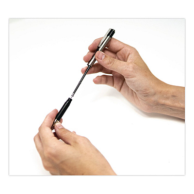 Zebra G-301 Gel Pen, Retractable, Medium 0.7 mm, Black Ink, Stainless Steel/Black Barrel, 2/Pack (41312)