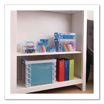 Advantus Super Stacker File and Document Box, Letter Files, 11.25 x 14.5 x 10.5, Translucent White (36872)