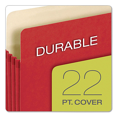 Pendaflex Colored File Pockets, 5.25" Expansion, Letter Size, Red (1534GRED10)