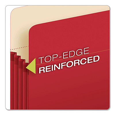 Pendaflex Colored File Pockets, 5.25" Expansion, Letter Size, Red (1534GRED10)