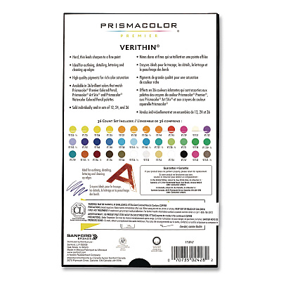 Prismacolor Verithin Colored Pencils, Assorted Lead and Barrel Colors, 36/Set (2428)