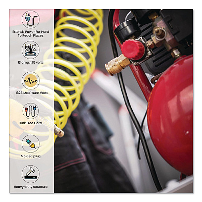 GoGreen Power 14 AWG Heavy-Duty Extension Cord, 100 ft, 13 A, Black (GG13800BK)