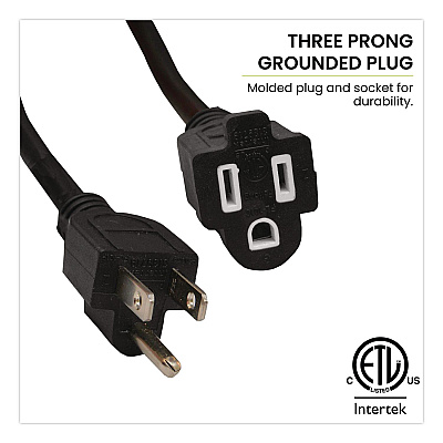 GoGreen Power 16 AWG Outdoor Extension Cord, 15 ft, 13 A, Black (GG13715BK)