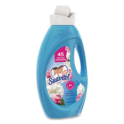 Suavitel Fabric Softener, Floral Scent, 46 oz Bottle, 6/Carton (61034387CT)