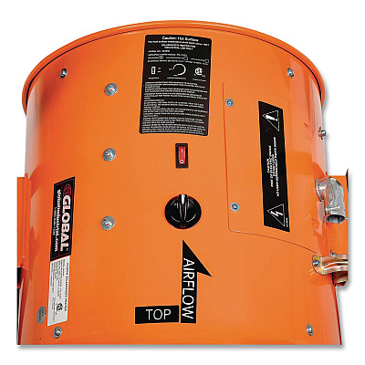Global Industrial Electric Salamander Heater with Adjustable Thermostat, 15,000 W, 208 V, 23.03 x 34, Orange (653566)