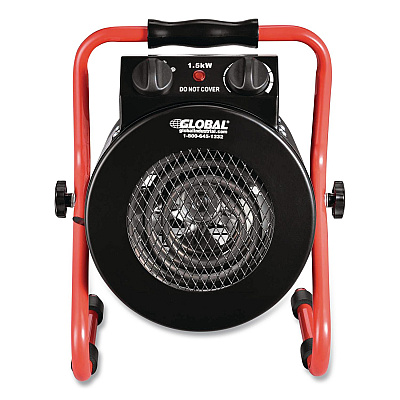Global Industrial Portable Electric Space Heater, 1,500 W, 11.25 x 14.75 x 17.5, Black (653579)