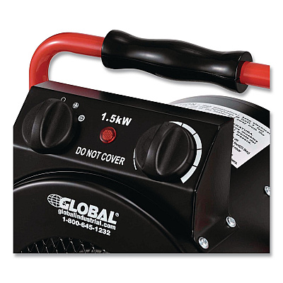 Global Industrial Portable Electric Space Heater, 1,500 W, 11.25 x 14.75 x 17.5, Black (653579)