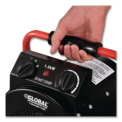 Global Industrial Portable Electric Space Heater, 1,500 W, 11.25 x 14.75 x 17.5, Black (653579)