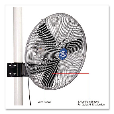 Global Industrial Deluxe Oscillating Fan, Pole or Column Mount, 30", 7,300 CFM, 1/2 hp (293158)