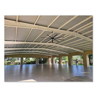 Global Industrial Industrial Ceiling Fan, 96", 6 Speeds, 10,500 CFM, Black (293048)