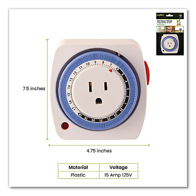 GoGreen Power AC Indoor Timer, Analog, 4 x 3, White (GG36011)