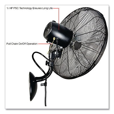 Global Industrial Industrial Wall Mounted Oscillating Fan, 20" (293130)