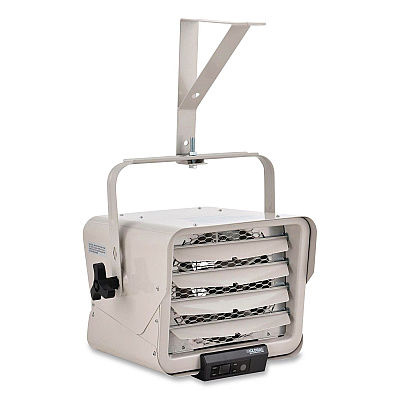 Global Industrial Unit Heater Horizontal Downflow with Remote, 4,700/7,500 W, 14.68 x 15 x 12.5, White (246726)