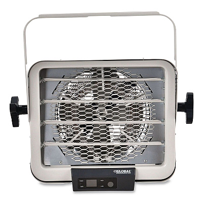 Global Industrial Unit Heater Horizontal Downflow with Remote, 4,700/7,500 W, 14.68 x 15 x 12.5, White (246726)