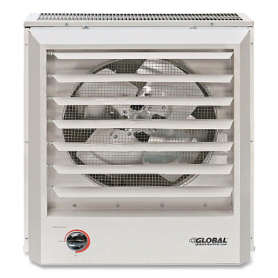 Global Industrial Unit Heater Horizontal or Vertical Downflow, Multi-Watt, 7,500/10,000 W, 19 x 8.5 x 21.44, White (246133)