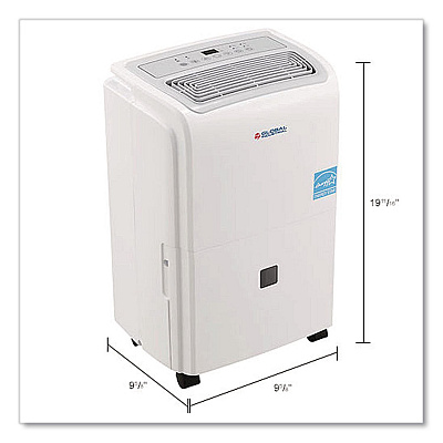 Global Industrial Portable Dehumidifier, 9.62 x 9.62 x 19.68, White (246731)