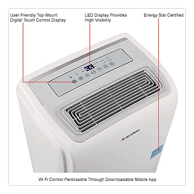 Global Industrial Portable Dehumidifier with Pump and Wi-Fi, 9.62 x 11.62 x 19.87, White (246733)