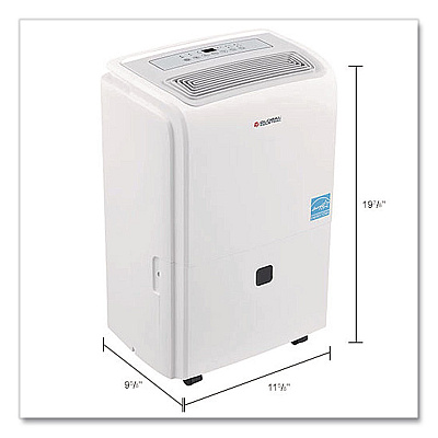Global Industrial Portable Dehumidifier with Pump and Wi-Fi, 9.62 x 11.62 x 19.87, White (246733)