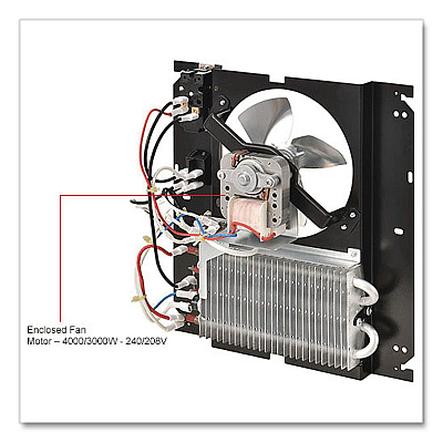 Global Industrial Fan Forced Wall Heater with Enclosed Motor, 4,000 W, 15.75 x 5 x 19.25, White (246743)