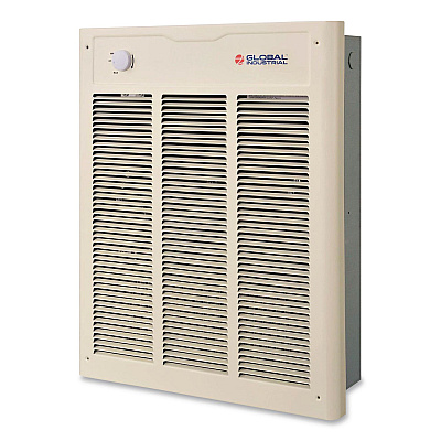 Global Industrial Fan Forced Wall Heater with Enclosed Motor, 4,000 W, 15.75 x 5 x 19.25, White (246743)