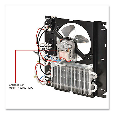 Global Industrial Fan Forced Wall Heater, Shaded Pole Motor, 1,500 W, 10.63 x 4.75 x 12.25, White (246744)