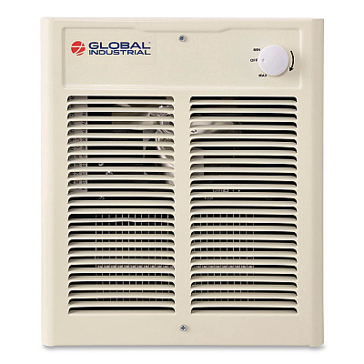 Global Industrial Fan Forced Wall Heater, Shaded Pole Motor, 1,500/2,000 W, 10.63 x 4.75 x 12.25, White (246745)