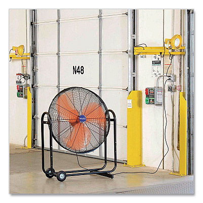 Global Industrial Portable Tilt Blower Drum Fan, 36", Black/Orange (258320)