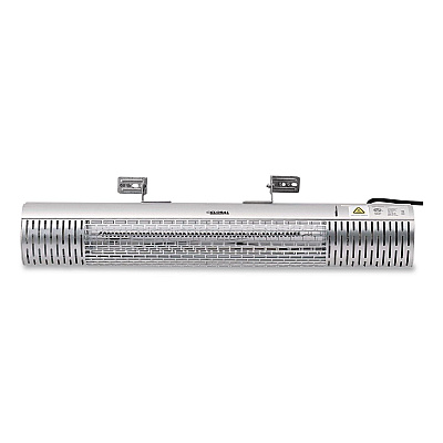 Global Industrial Infrared Patio Heater with Remote Control, 1,500 W. 30.75 x 5 x 5.38, Silver (246720)