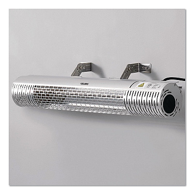 Global Industrial Infrared Patio Heater with Remote Control, 1,500 W. 30.75 x 5 x 5.38, Silver (246720)