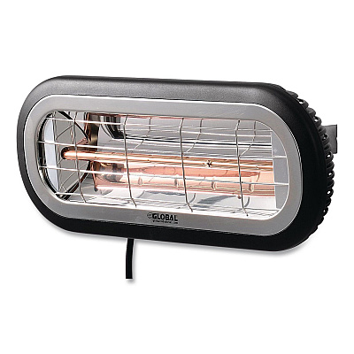 Global Industrial Infrared Patio Heater Low Glare, 1,500 W, 3 x 7 x 7.5, Black (246721)