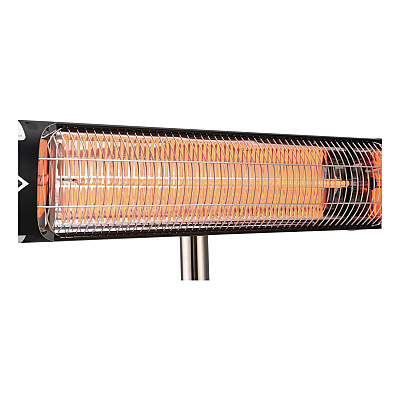 Global Industrial Infrared Patio Heater Free Standing with Remote Control, 1,500 W, 35.38 x 5.13 x 42 to 82, Black (246722)