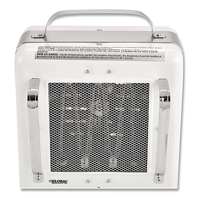 Global Industrial Portable Milkhouse Style Electric Heater, 1,500 W, 8 x 10.25 x 15.75, White (246098)