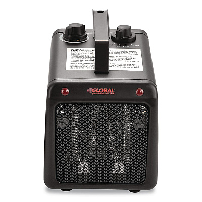 Global Industrial Portable Heater, 1,500 W, 5.31 x 7.12 x 4.93, Black (246099)