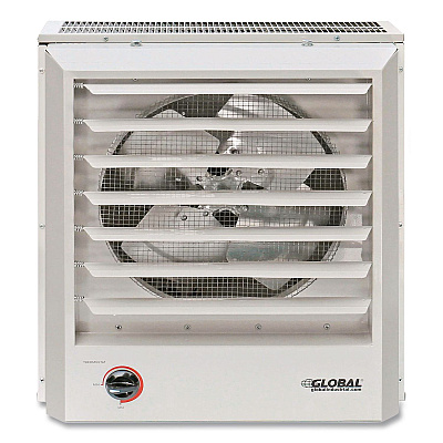 Global Industrial Unit Heater Horizontal or Vertical Downflow, Multi-Watt, 5,600 W/7,500 W, 19 x 8.5 x 21.43, White (246132)