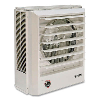 Global Industrial Unit Heater Horizontal or Vertical Downflow, Multi-Watt, 5,600 W/7,500 W, 19 x 8.5 x 21.43, White (246132)