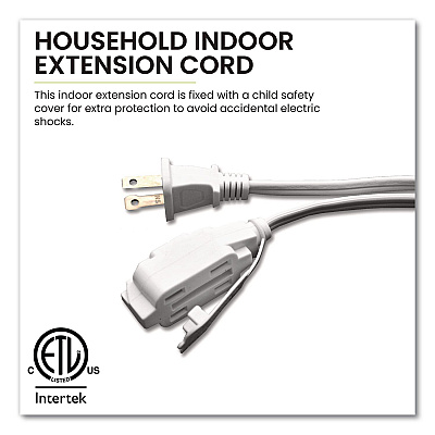 GoGreen Power Household Extension Cord, 6 ft, 13 A, White 10/Pack (GG2470610)