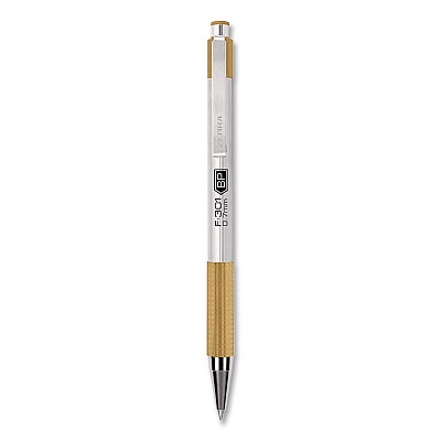 Zebra F-301 Signature Series Earthy Tones Ballpoint Pen, Retractable, Fine 0.7 mm, Black Ink, Sandstone Barrel, 4/Pack (27254)